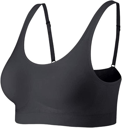 Bras for Women No Underwire Comfort Wireless Bras Seamless Wirefree Bras Full-Coverage 1*black / XX-Large