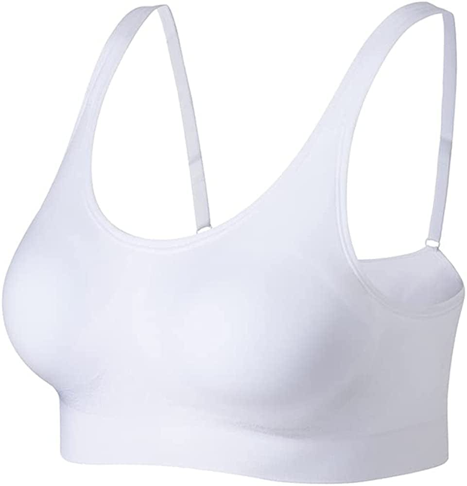 Bras for Women No Underwire Comfort Wireless Bras Seamless Wirefree Bras Full-Coverage 1*white / 3X-Large