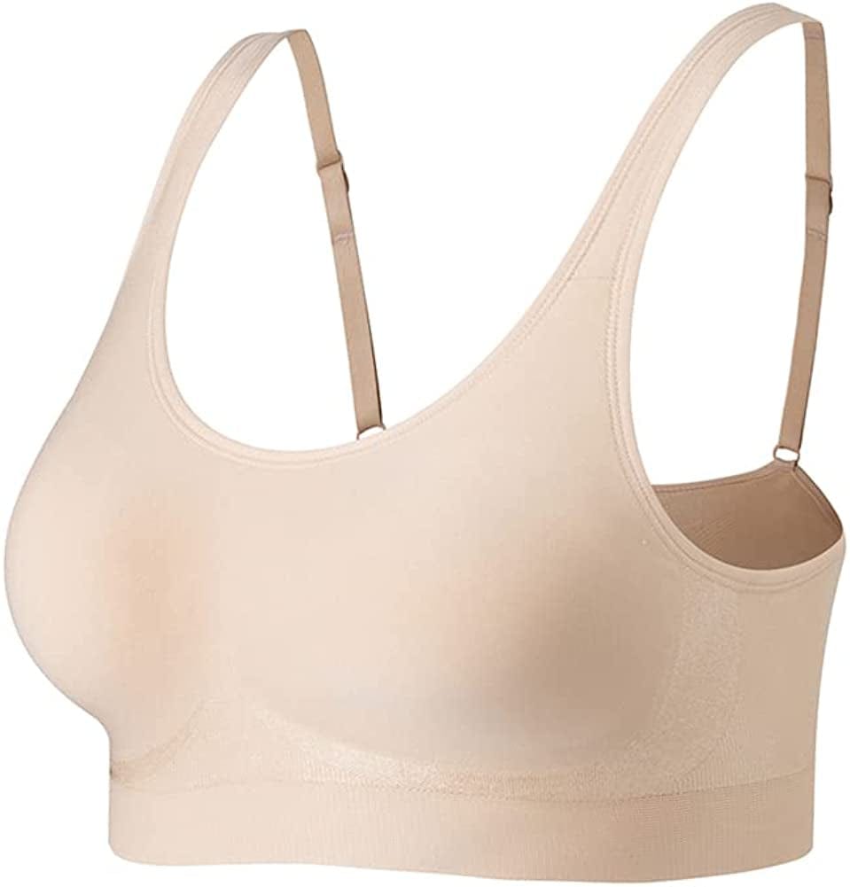 Bras for Women No Underwire Comfort Wireless Bras Seamless Wirefree Bras Full-Coverage 1*beige / 3X-Large