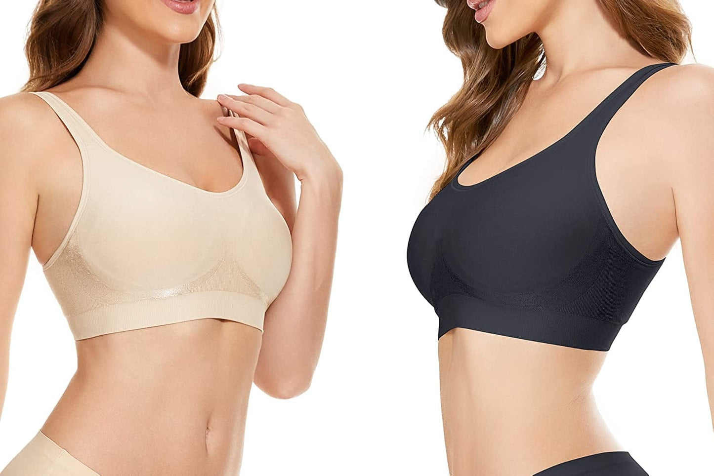Bras for Women No Underwire Comfort Wireless Bras Seamless Wirefree Bras Full-Coverage