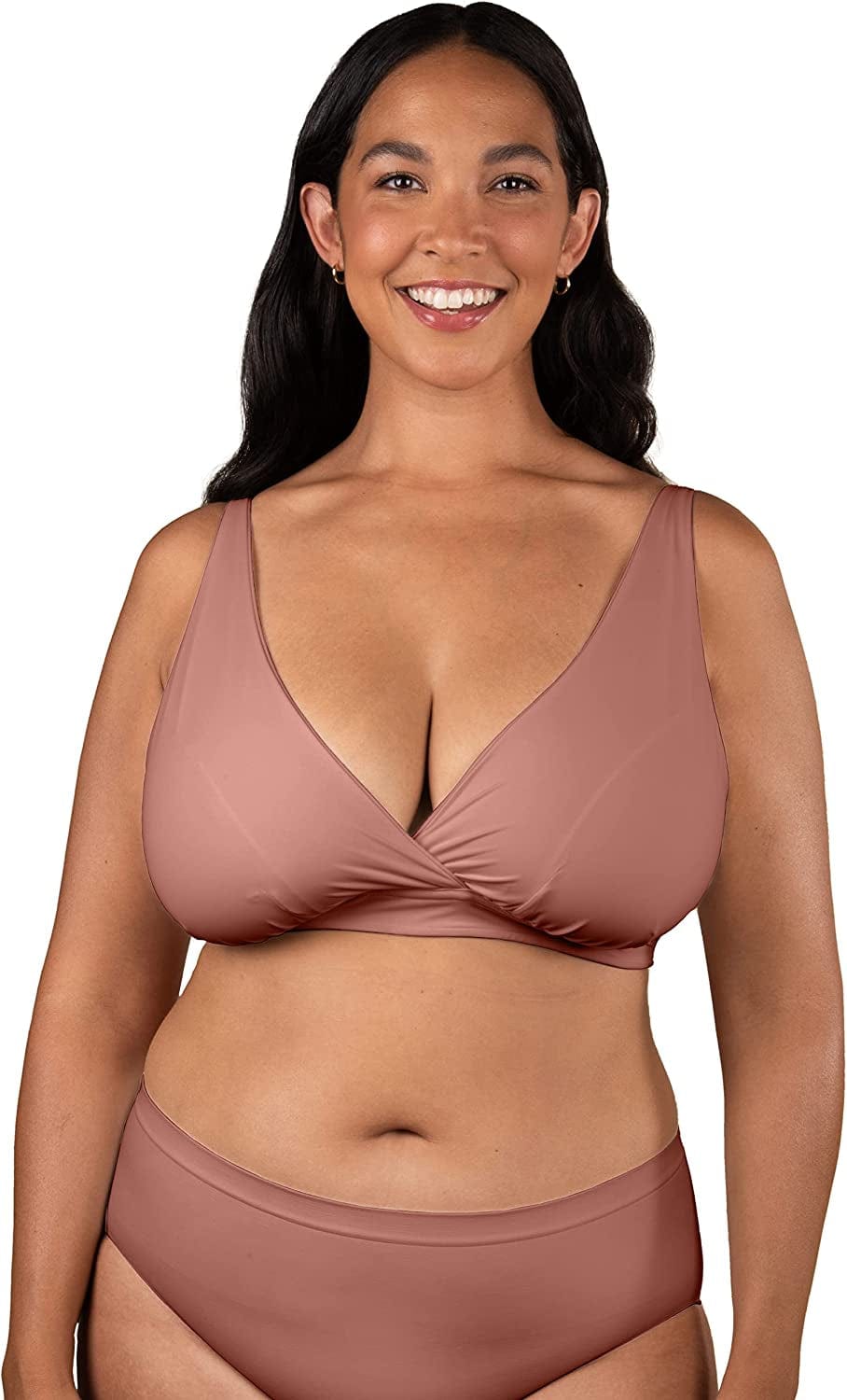 BRAVADO! DESIGNS Maternity and Nursing Sleep Bra Sustainable Ballet Bra for Breastfeeding Regular & Full B - J Cups Roseclay - Sustainable Fabric / regular / Large