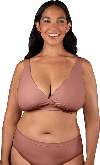 BRAVADO! DESIGNS Maternity and Nursing Sleep Bra Sustainable Ballet Bra for Breastfeeding Regular & Full B - J Cups Roseclay - Sustainable Fabric / regular / Large