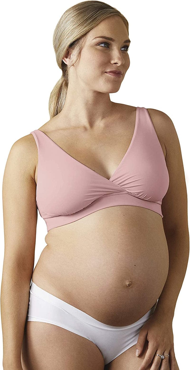 BRAVADO! DESIGNS Maternity and Nursing Sleep Bra Sustainable Ballet Bra for Breastfeeding Regular & Full B - J Cups Dusted Peony / regular / X-Large