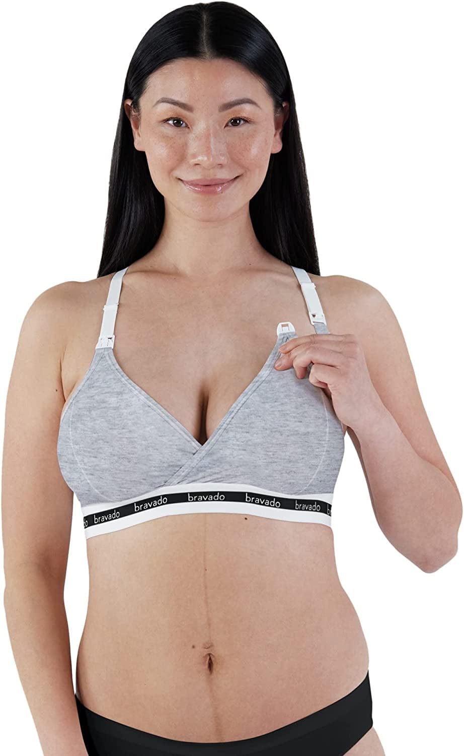 BRAVADO! DESIGNS Original Nursing Maternity Bra Sustainable Regular Full Extended B, C, D, DD/E, DDD/F, G H, I, J Cups Dove Heather - Sustainable Fabric / Extended / Small