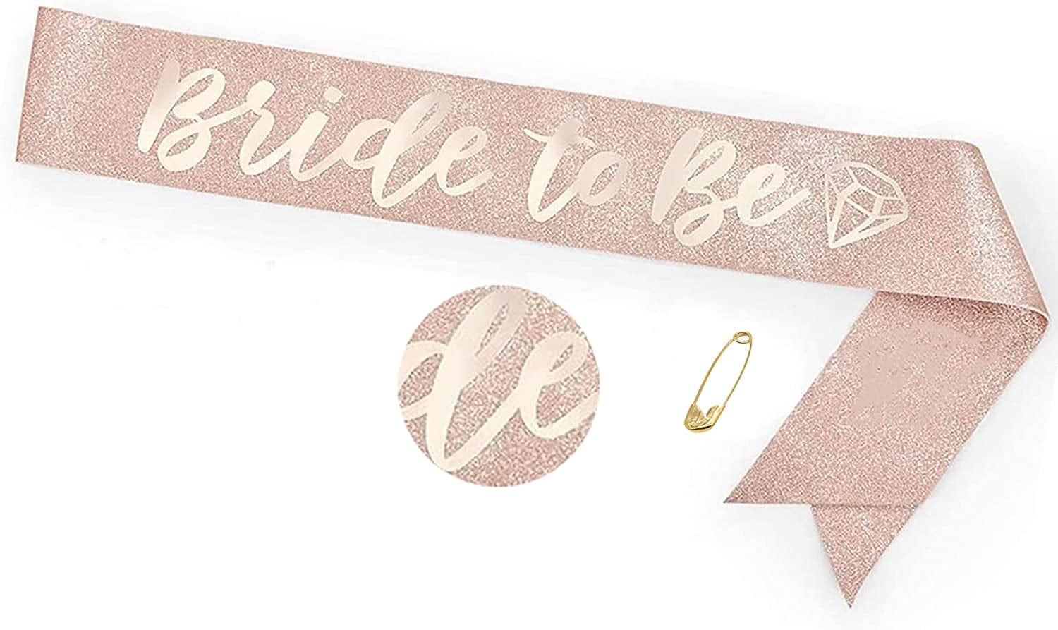 'Bride to Be' Bachelorette Party Decorations Kit | Rose Gold Glitter Sash,Veil , Rhinestone Tiara | Bridal Shower Supplies| Wedding Engagement Party Favors Gift Apparel & Accessories > Clothing Accessories > Sashes TSAYKITS   