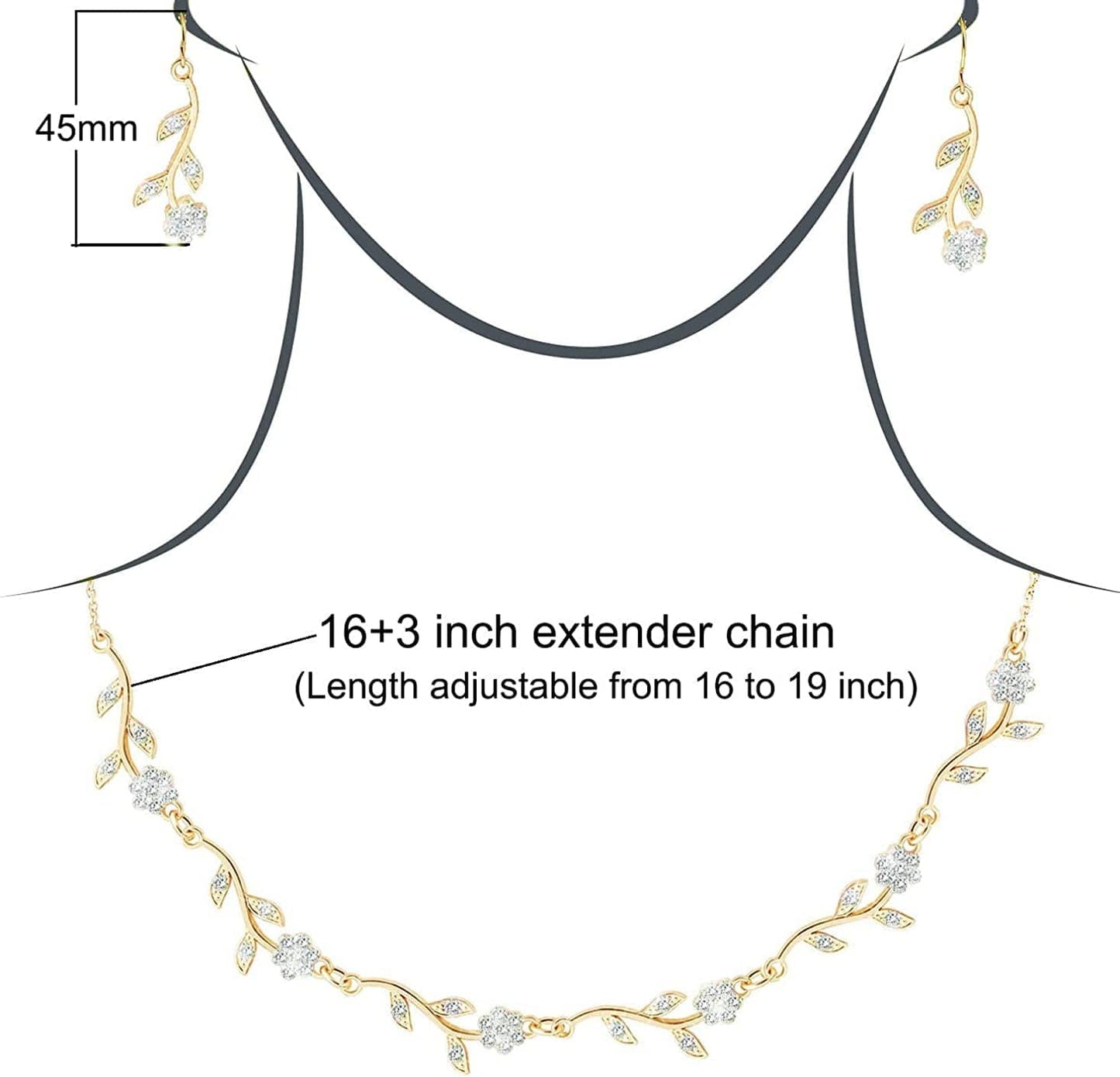 Bridesmaid Gift Jewelry Sets of 1 4 6 7 8 for Wedding,Pave Crystal Simulated Diamond Leaf Flower Jewelry Set for Bridesmaid