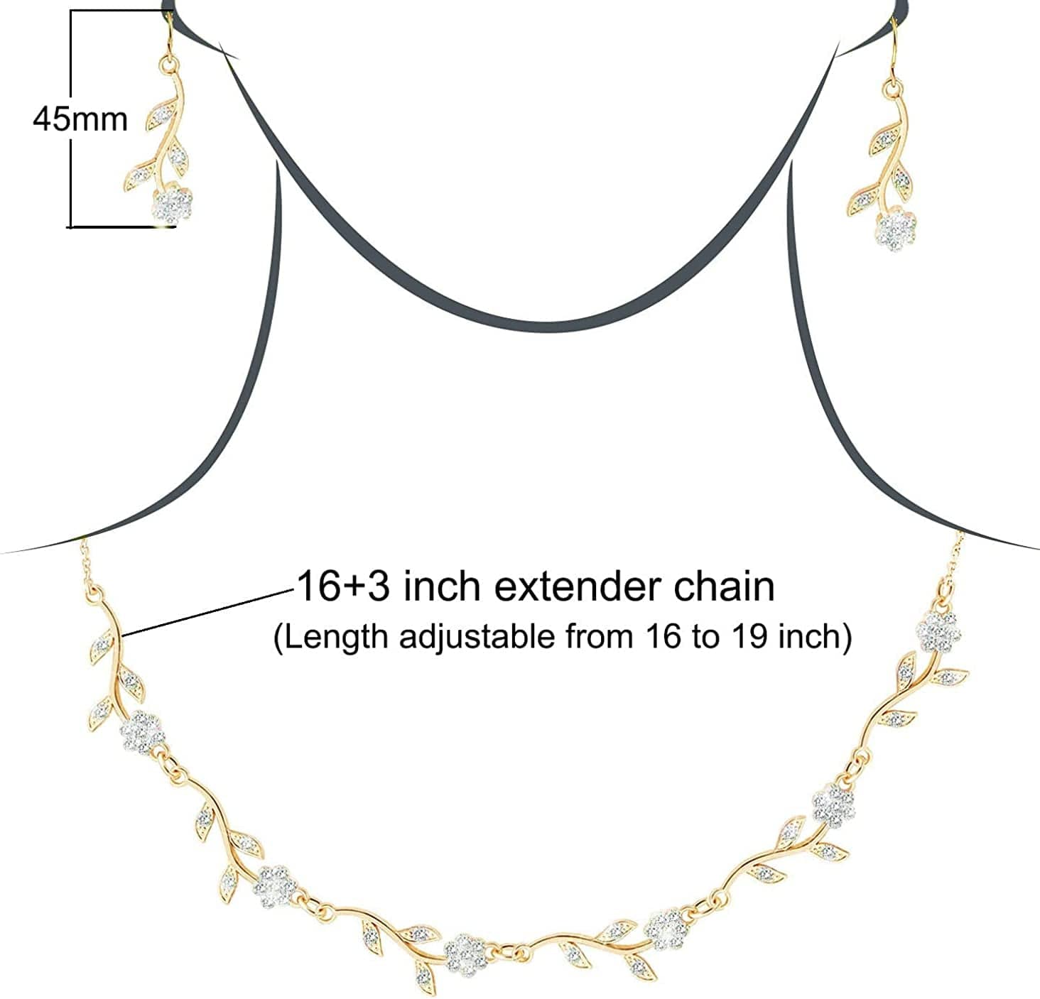 Bridesmaid Gift Jewelry Sets of 1 4 6 7 8 for Wedding,Pave Crystal Simulated Diamond Leaf Flower Jewelry Set for Bridesmaid