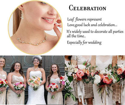 Bridesmaid Gift Jewelry Sets of 1 4 6 7 8 for Wedding,Pave Crystal Simulated Diamond Leaf Flower Jewelry Set for Bridesmaid