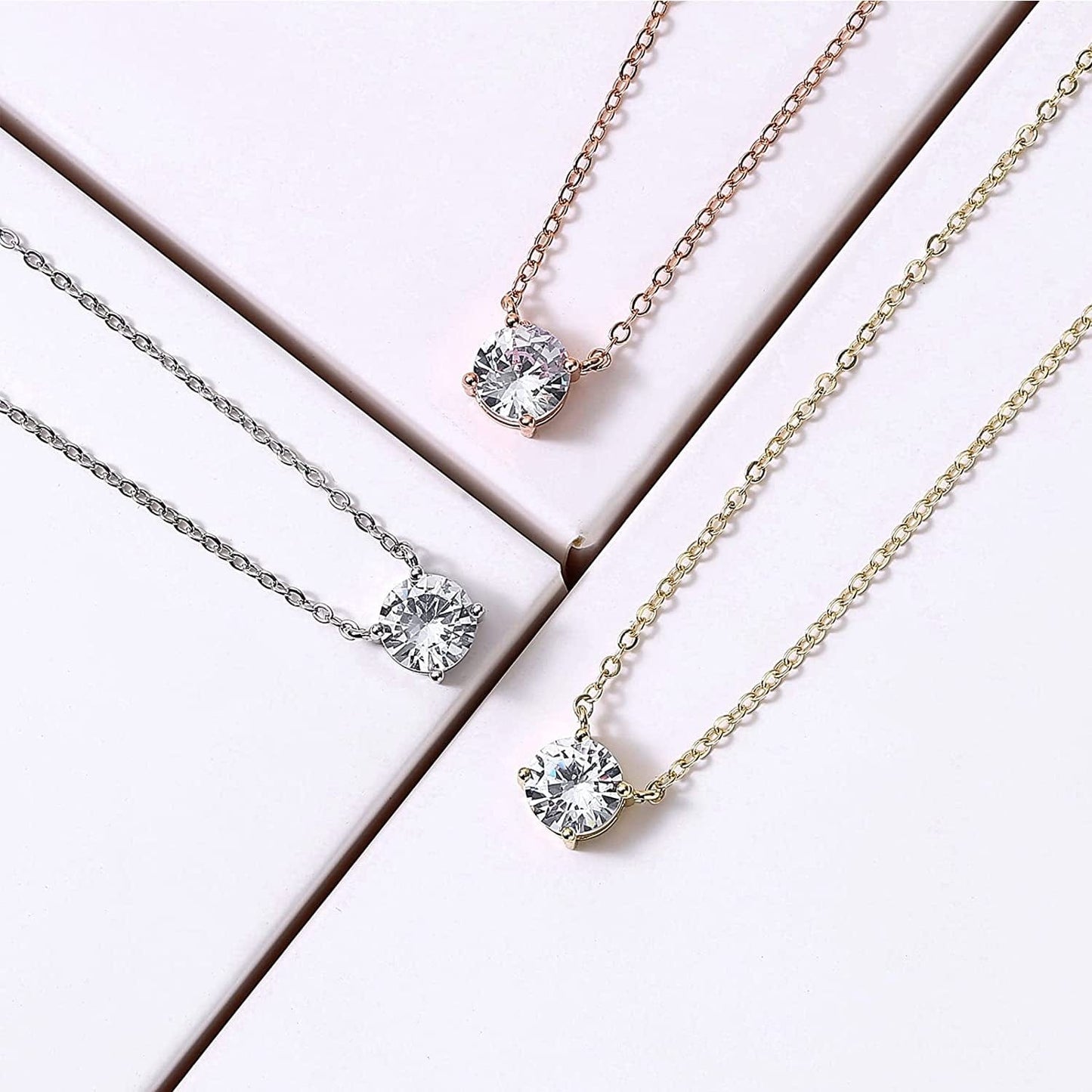 Bridesmaid Proposal Gifts CZ Tearsdrop Earrings Necklace Set Crystals Pendant Necklaces Jewelry Sets for Bridal Bridesmaids Prom Wedding