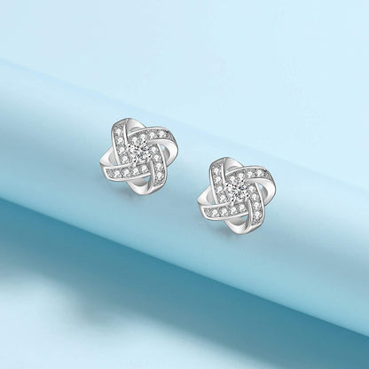 Bridesmaids Gift Set of 6 or 4 Stud Earrings Rose Gold Knot Bridesmaid Earring for Women I Couldn’T Tie a Knot without You Wedding Proposal Hypoallergenic Jewelry