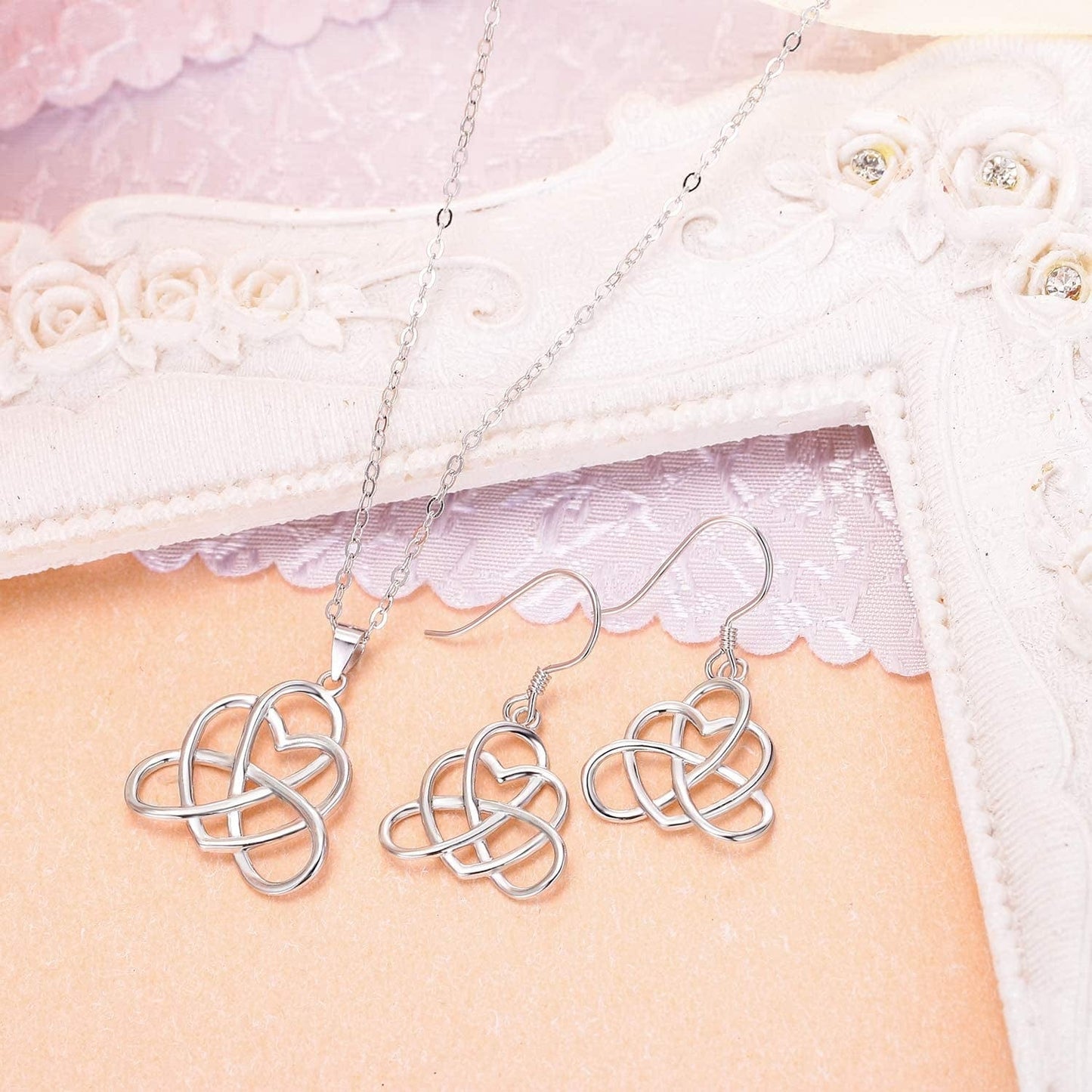 Brilove 925 Sterling Silver Endless Love Vintage Irish Celtic Knot Jewelery for Womens Mother Day Gifts for Mom