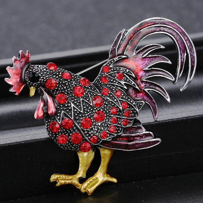 Brooches and Pins for Women Fashion Vintage Rooster Brooch Rooster Pin Lapel Brooch Rhinestone Animal Multicolor Realistic Unisex Clothes Backpack - Girl Christmas Brooch Bouquet (Yellow, One Size)