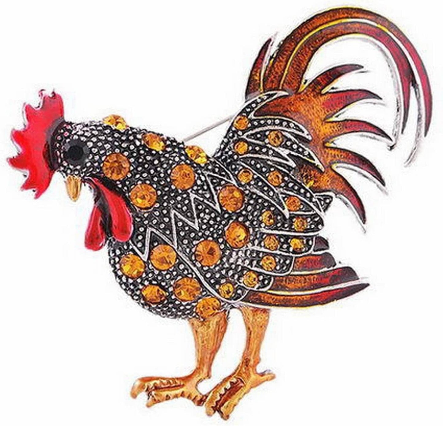 Brooches and Pins for Women Fashion Vintage Rooster Brooch Rooster Pin Lapel Brooch Rhinestone Animal Multicolor Realistic Unisex Clothes Backpack - Girl Christmas Brooch Bouquet (Yellow, One Size) Yellow / One Size