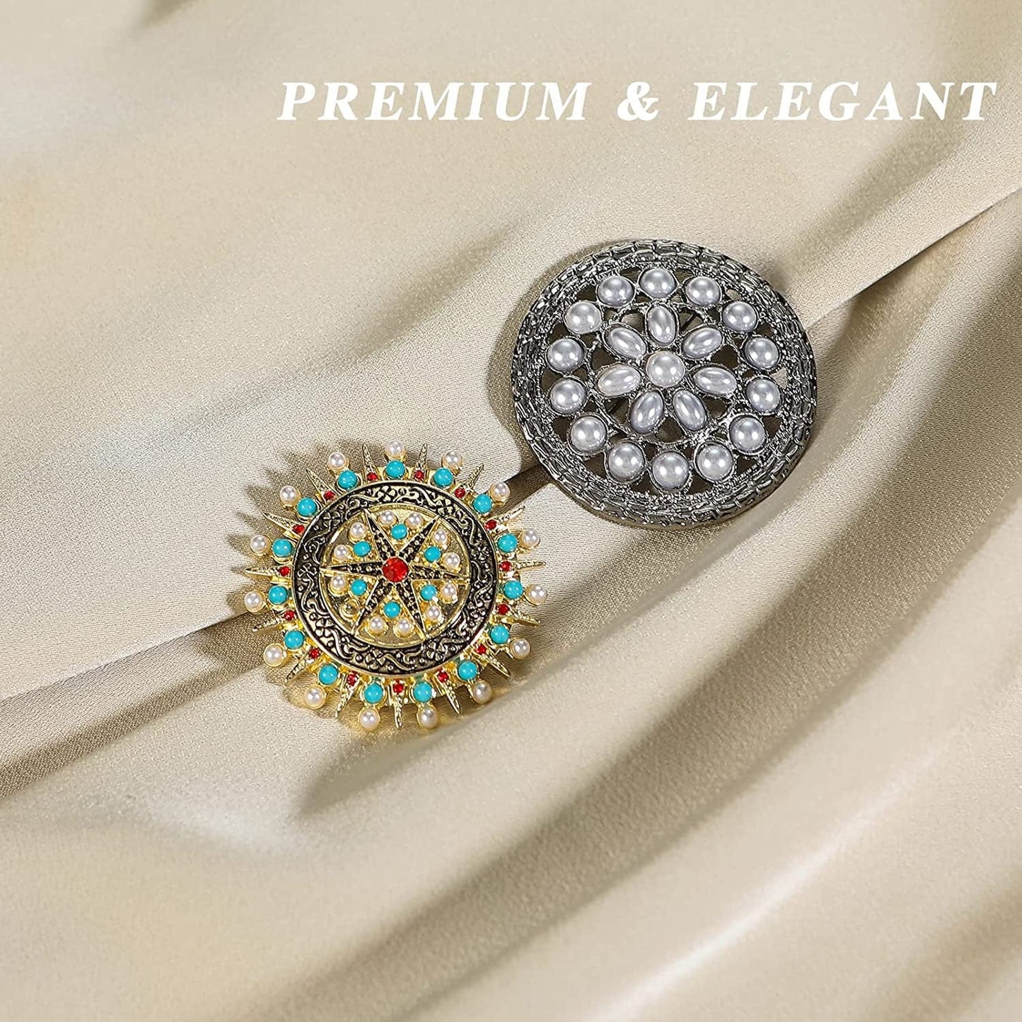 Brooches for Women 4 Pcs Vintage Brooch Pins for Sweater Shawl Dress Scarf and Hat