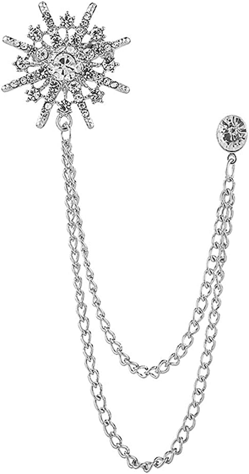 Brooches Pin for Men Shirts Collar Chain Brooch Pin Lapel Stick AStyle2