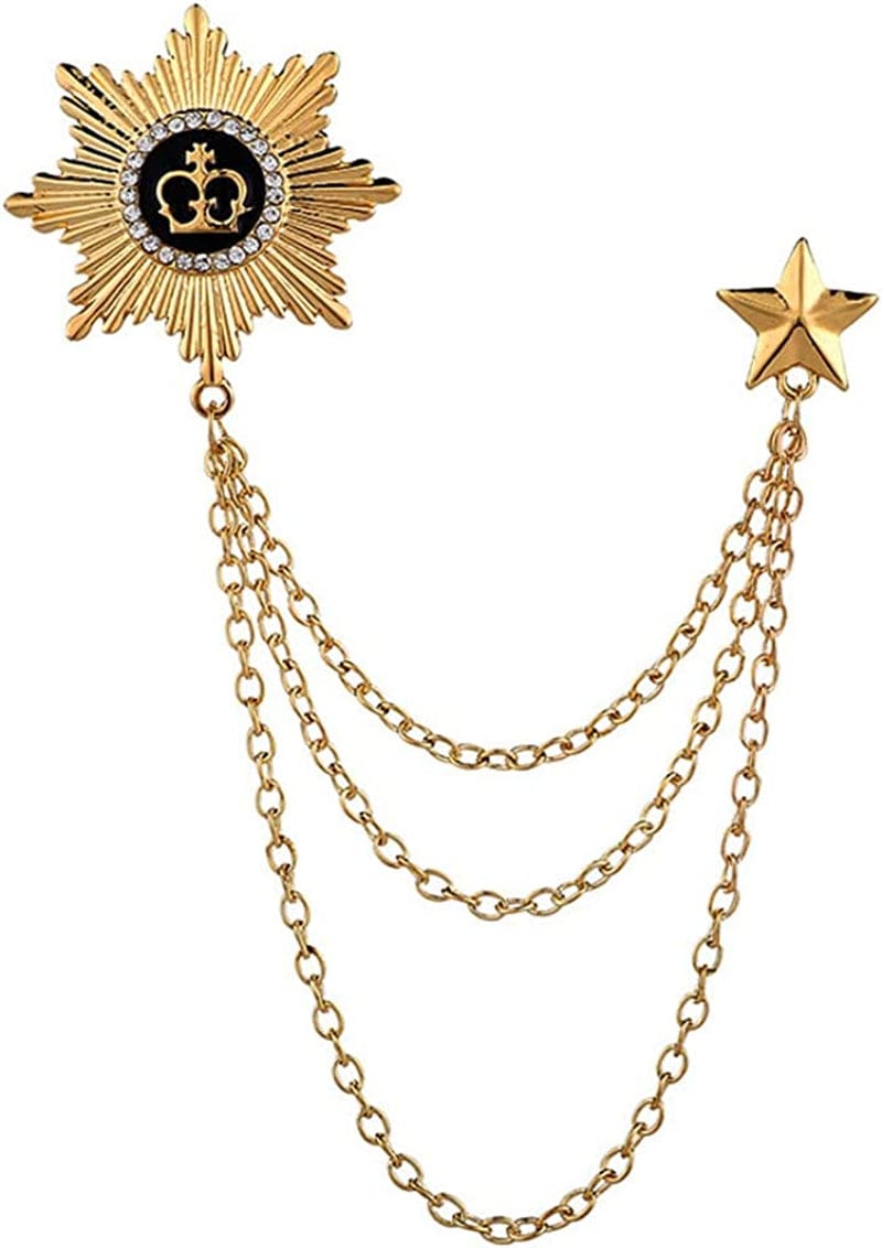 Brooches Pin for Men Shirts Collar Chain Brooch Pin Lapel Stick AStyle7
