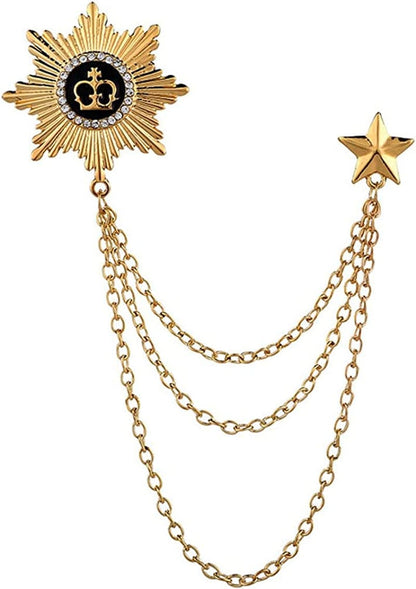 Brooches Pin for Men Shirts Collar Chain Brooch Pin Lapel Stick AStyle7