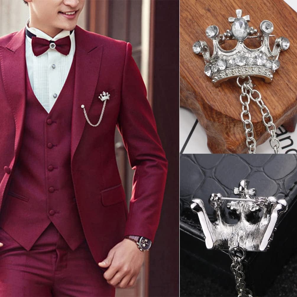 Brooches Pin for Men Shirts Collar Chain Brooch Pin Lapel Stick