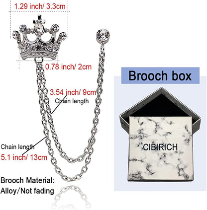 Brooches Pin for Men Shirts Collar Chain Brooch Pin Lapel Stick