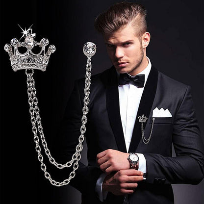 Brooches Pin for Men Shirts Collar Chain Brooch Pin Lapel Stick