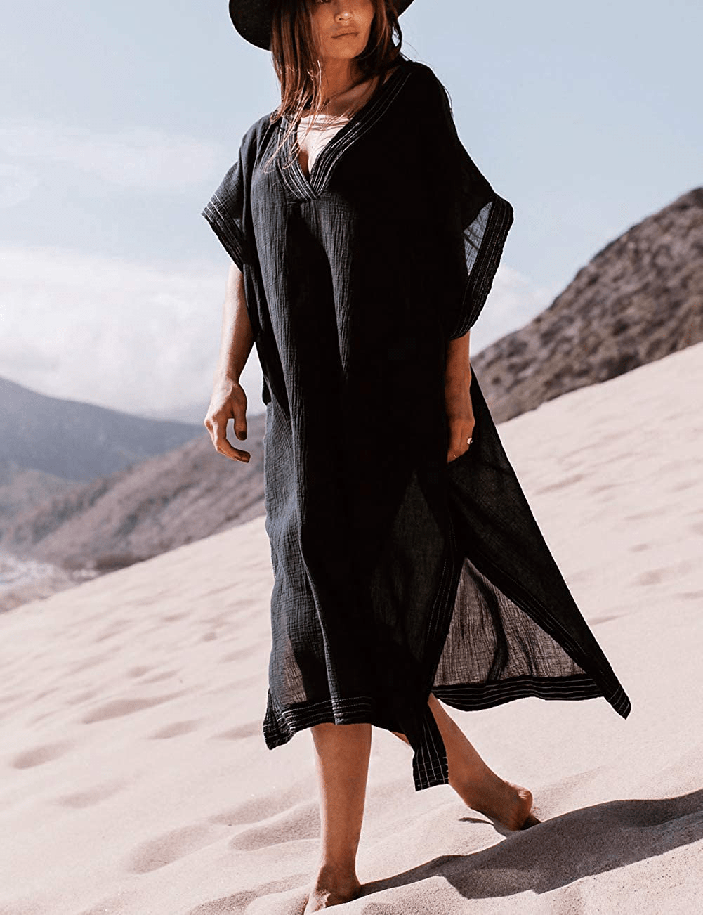 Bsubseach Women Beachwear Turkish Kaftans Long Swimsuit Cover up Caftan Beach Dress Apparel & Accessories > Clothing > Swimwear Kylie Max   