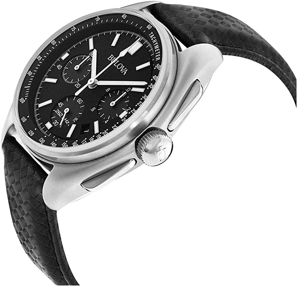 Bulova Men'S Archive Series Lunar Pilot 6-Hand Chronograph High Performance Quartz Stainless Steel and Black Nylon Strap Watch Set, Sapphire Crystal Style: 96B251