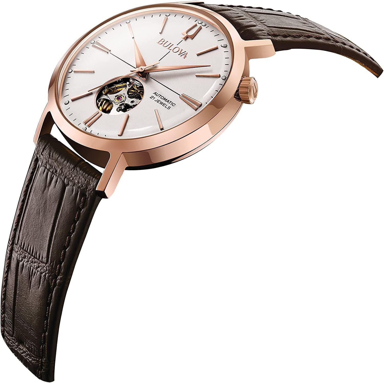 Bulova Men'S Classic Automatic Aerojet Strap Watch with Open Aperture