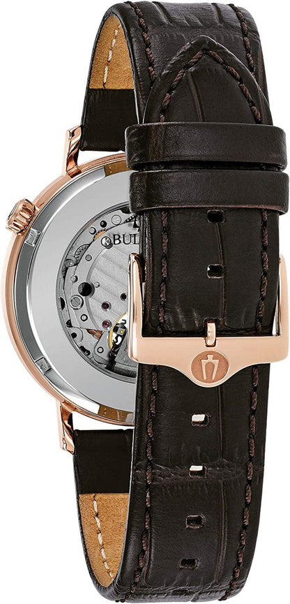 Bulova Men'S Classic Automatic Aerojet Strap Watch with Open Aperture