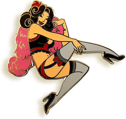 Burlesque Dancer Enamel Lapel Pin