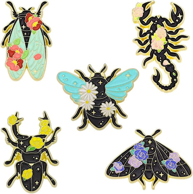 Butterfly Enamel Pins Set Cool Horror Enamel Lapel Pins Brooches for Backpacks Steampunk Badge Jewelry for Women insect