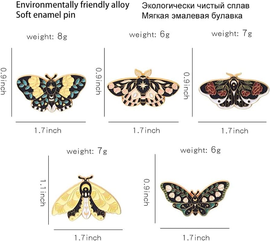 Butterfly Enamel Pins Set Cool Horror Enamel Lapel Pins Brooches for Backpacks Steampunk Badge Jewelry for Women
