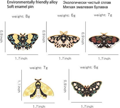 Butterfly Enamel Pins Set Cool Horror Enamel Lapel Pins Brooches for Backpacks Steampunk Badge Jewelry for Women