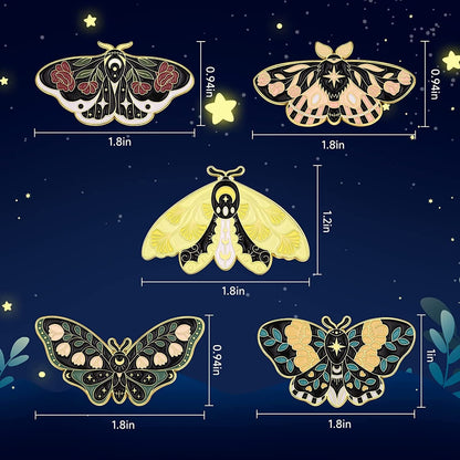 Butterfly Enamel Pins Set Cool Horror Enamel Lapel Pins Brooches for Backpacks Steampunk Badge Jewelry for Women