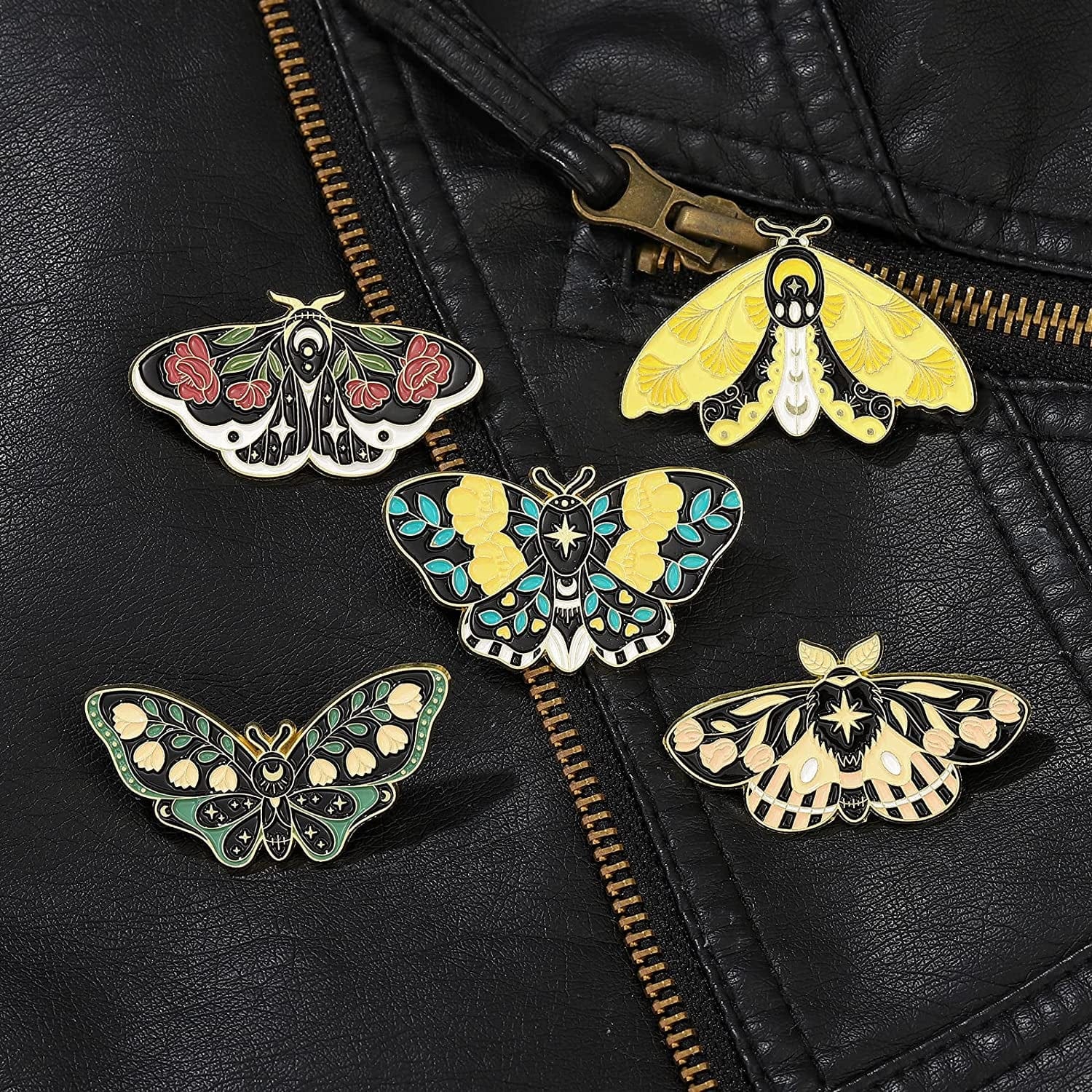 Butterfly Enamel Pins Set Cool Horror Enamel Lapel Pins Brooches for Backpacks Steampunk Badge Jewelry for Women