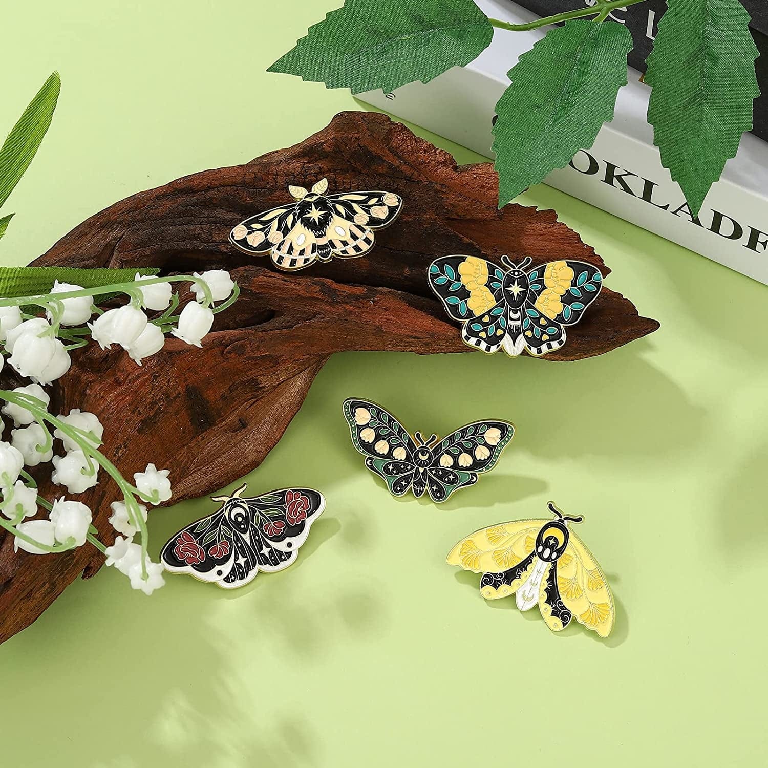 Butterfly Enamel Pins Set Cool Horror Enamel Lapel Pins Brooches for Backpacks Steampunk Badge Jewelry for Women