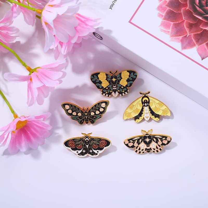 Butterfly Enamel Pins Set Cool Horror Enamel Lapel Pins Brooches for Backpacks Steampunk Badge Jewelry for Women