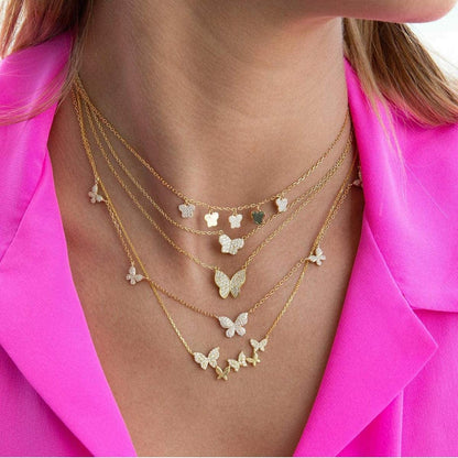 Butterfly Necklace Dainty 18K Gold Butterfly Choker Pendant Necklace for Women Daughter Jewelry Birthday Gifts (Gold)