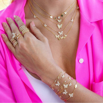 Butterfly Necklace Dainty 18K Gold Butterfly Choker Pendant Necklace for Women Daughter Jewelry Birthday Gifts (Gold)