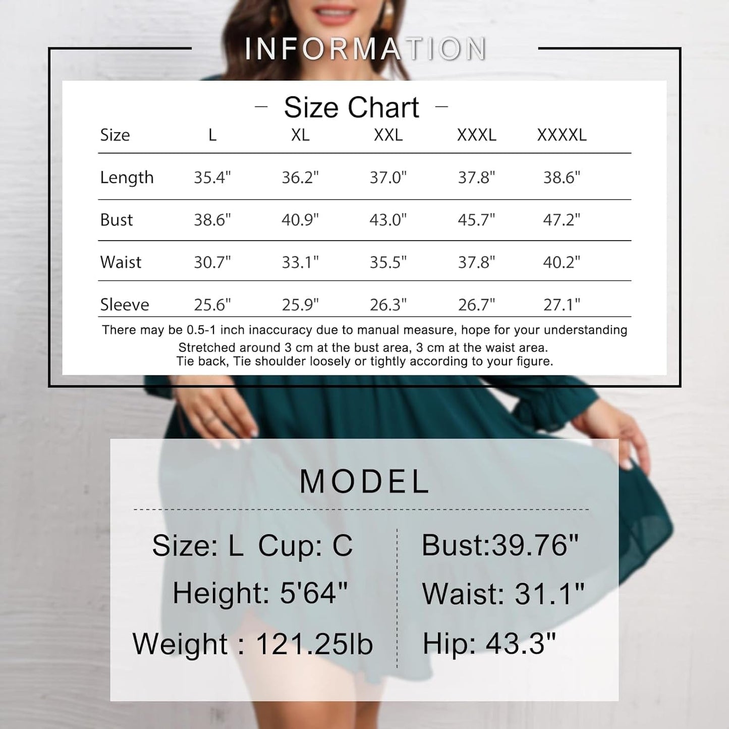 Byinns Women'S plus Size Tie Back Square Neck Mini Dress Long Lantern Sleeve Elastic Waist Wedding Guest Dresses 2023