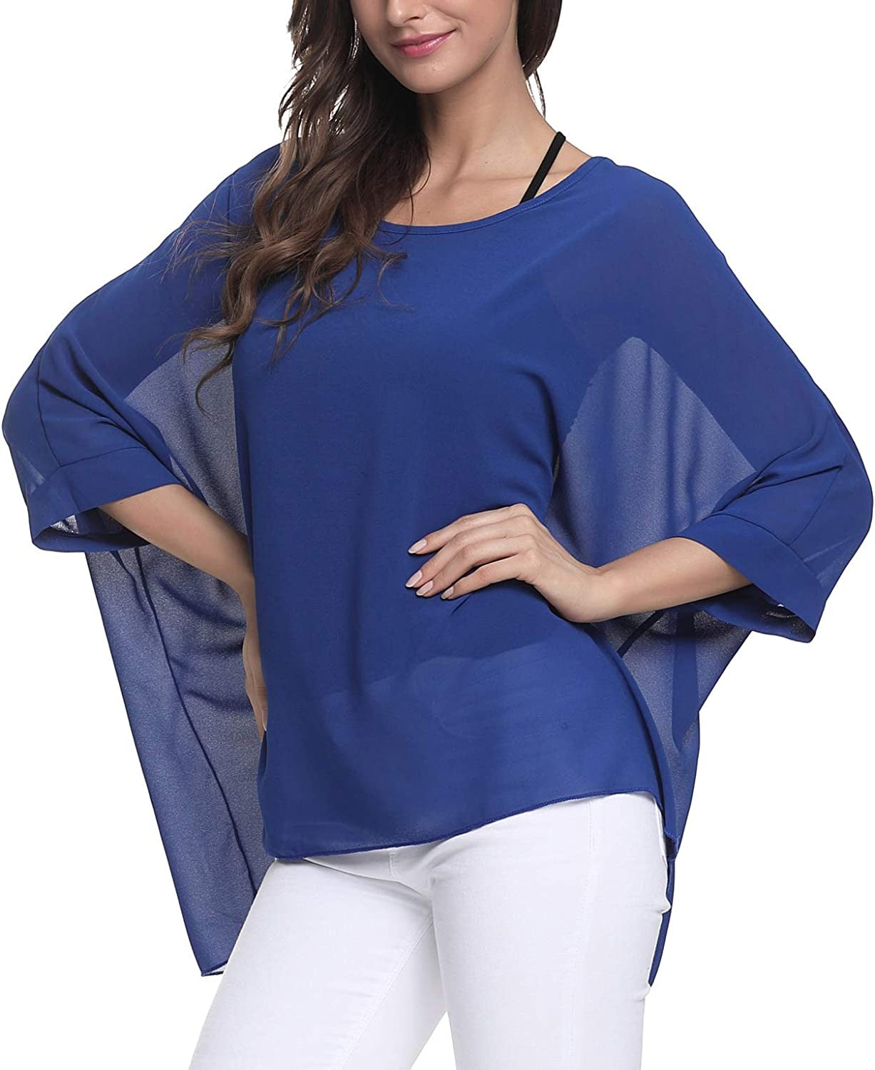 Women'S Chiffon Scarve Shawls Wraps Qunsia Floral Poncho Bikini Cover up Tops Apparel & Accessories > Clothing Accessories > Scarves & Shawls Qunsia   