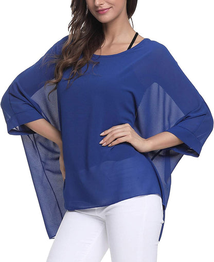 Women'S Chiffon Scarve Shawls Wraps Qunsia Floral Poncho Bikini Cover up Tops Apparel & Accessories > Clothing Accessories > Scarves & Shawls Qunsia   