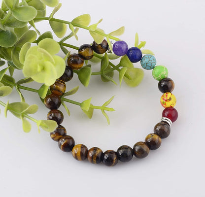 Black Lava Stone 7 Chakra Bracelets 6Pcs Mix 8Mm Yinyang Rock Bead Elastic Natural Stones Gemstones Oil Diffuser Yoga Menditation Beads Bracelets for Men Women Girls Jewelry (6Pcs Lava Stone Bracelet) Apparel & Accessories > Jewelry > Bracelets Cmidy   