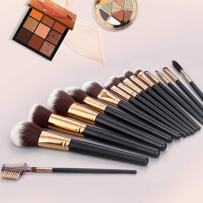 SOLVE Makeup Brushes 16 Pcs Premium Synthetic Foundation Blending Blush Concealer Eye Shadow Makeup Brush Set，Leather Travel Makeup Bag Included， Black with Rose Gold Health & Beauty > Personal Care > Cosmetics > Cosmetic Tools > Makeup Tools SOLVE   