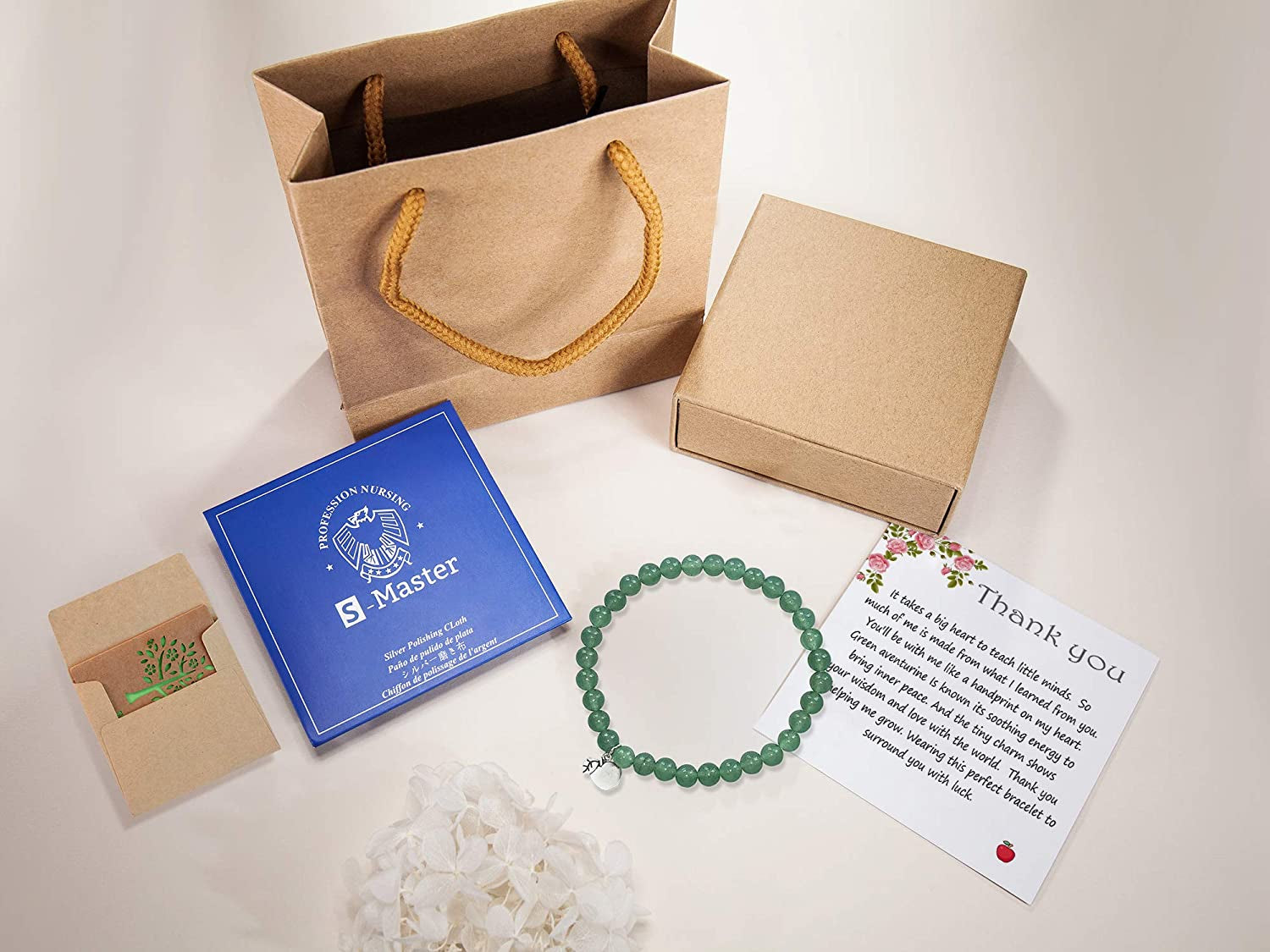 Thank You Gifts for Women – Bead Bracelet with Thank You Cards Message Card & Gift Box - Teacher Appreciation Gifts Apparel & Accessories > Jewelry > Bracelets OFGOT7   