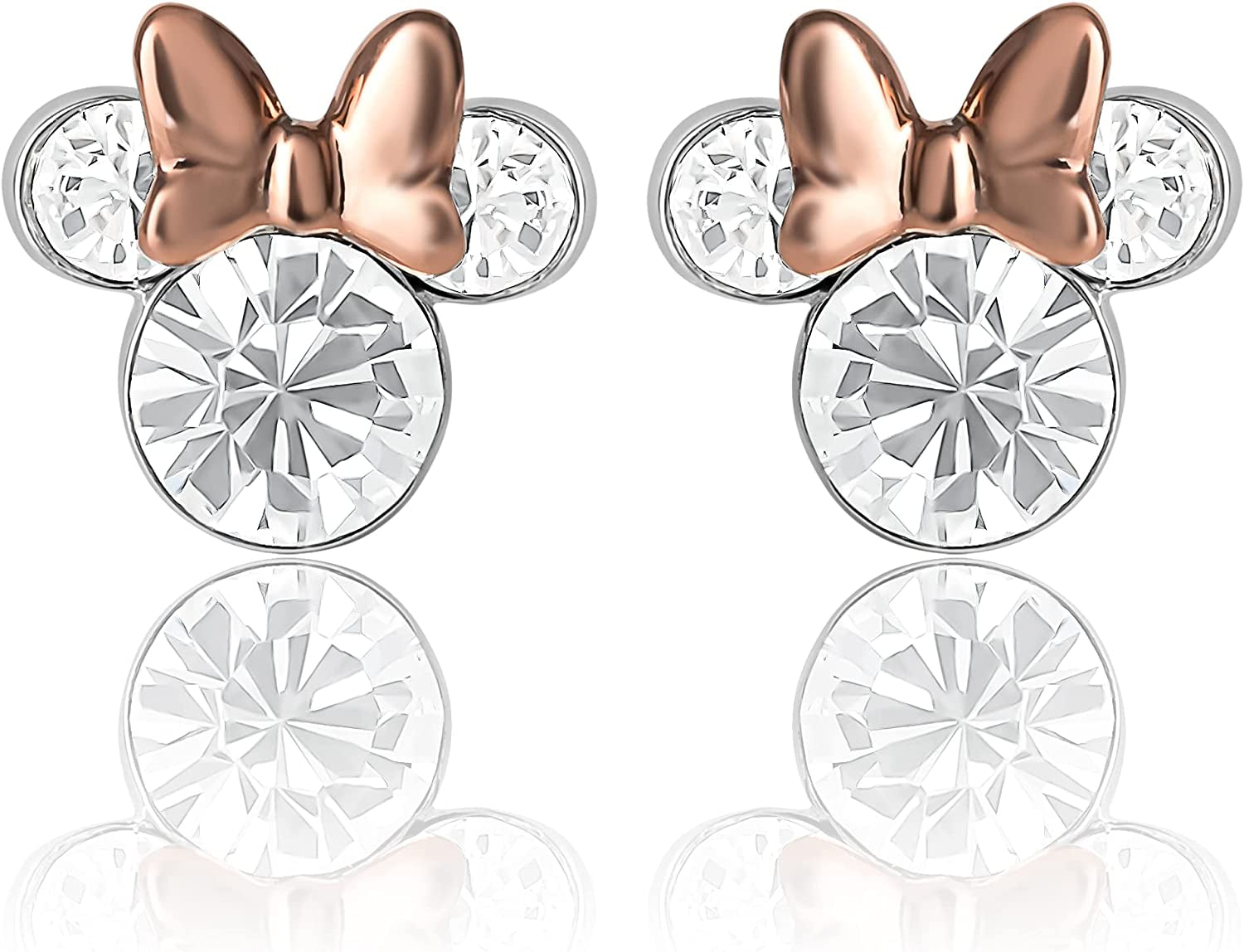 Disney Womens Minnie Mouse Birthstone Stud Earrings - Minnie Mouse Earrings - Birthstone Jewelry - Disney Jewelry Apparel & Accessories > Jewelry > Earrings Disney April-Two Tone  