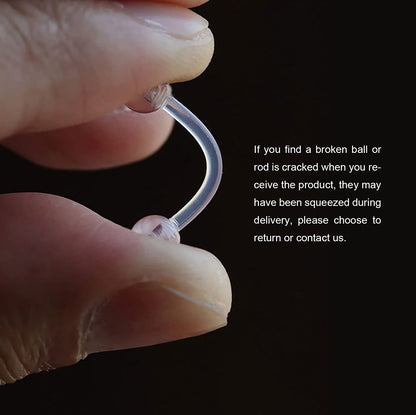 Piercingart 36Pcs Clear Piercing Retainers Bioflex Nose Tongue Nipple Belly Rings Eyebrow Lip Nose Studs Cartilage Tragus Earring Retainer Industrial Bar Plastic Piercing Jewelry for Surgery Apparel & Accessories > Jewelry > Body Jewelry PiercingArt   