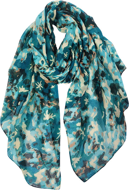 GERINLY Scarves - Lightweight Summer Travel Scarf Camouflage Print Shawl Wrap Apparel & Accessories > Clothing Accessories > Scarves & Shawls GERINLY C-beigeblue  
