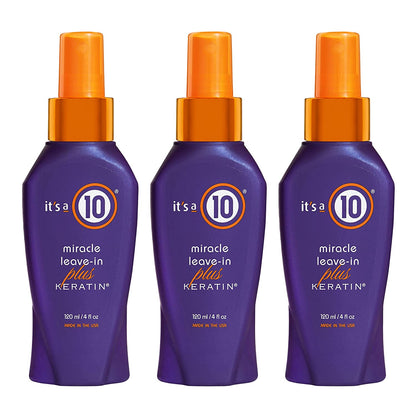 It'S a 10 Haircare Miracle Leave-In plus Keratin Spray, 10 Fl. Oz (Pack of 3) Health & Beauty > Personal Care > Hair Care It's a 10 Haircare Unscented 4 Fl Oz (Pack of 3) 