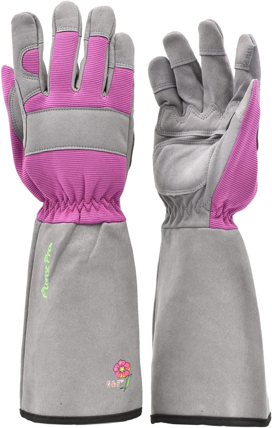 G & F Products Florist Pro Long Sleeve Rose Gardening Gloves Apparel & Accessories > Clothing Accessories > Gloves & Mittens G & F Products Pink  