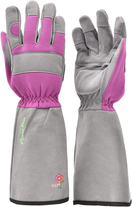 G & F Products Florist Pro Long Sleeve Rose Gardening Gloves Apparel & Accessories > Clothing Accessories > Gloves & Mittens G & F Products Pink  